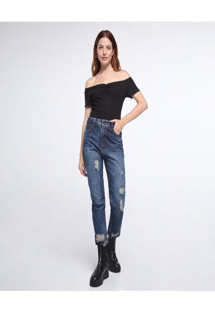 Jean Para Mujer Mom Color Azul  Marca Ostu #40160281