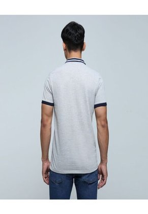 Polo Para Hombre Cuello Tejido Sin Bolsillo Color Gris  Marca Ostu #60110685