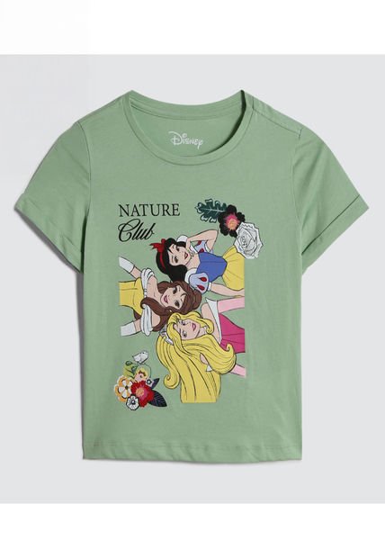 Camiseta Para Niña Manga Corta Color Verde  Marca Ostu #90090209