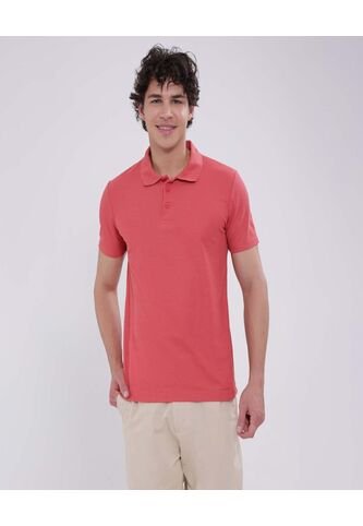 Polo Para Hombre Cuello Tejido Sin Bolsillo Color Terracota Marca Ostu #60110671 Ostu