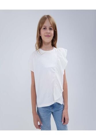 Camiseta Para Niña Manga Corta Color Crema Marca Ostu #90090213 Ostu