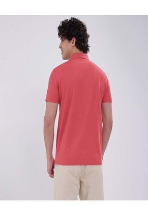 Polo Para Hombre Cuello Tejido Sin Bolsillo Color Terracota Marca Ostu #60110671