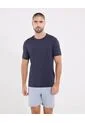Camiseta  Para Hombre Manga Corta Cuello Redondo Color Azul Marca Ostu #60091476 de Ostu