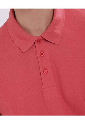 Polo Para Hombre Cuello Tejido Sin Bolsillo Color Terracota Marca Ostu #60110671