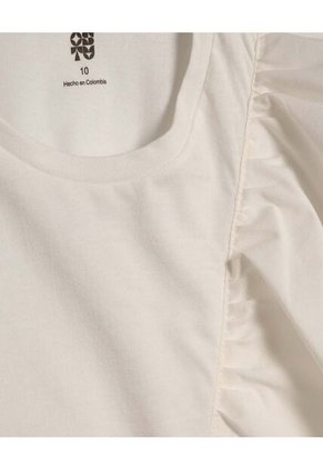 Camiseta Para Niña Manga Corta Color Crema Marca Ostu #90090213