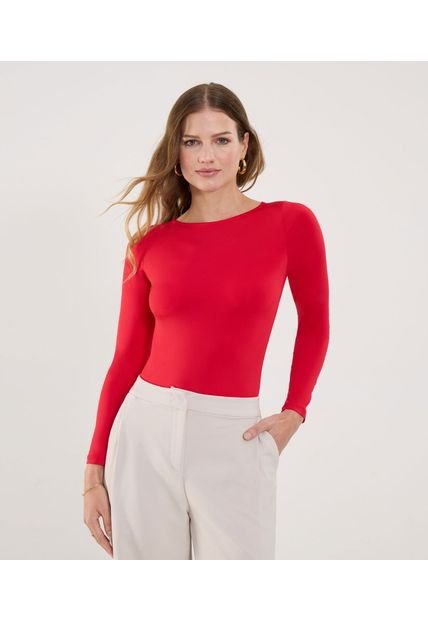 Body Para Mujer Manga Larga Color Rojo Marca Ostu #40200200