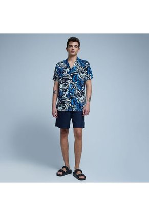 Camisa Para Hombre Manga Corta Sin Bolsillo Color Azul  Marca Ostu #60010655