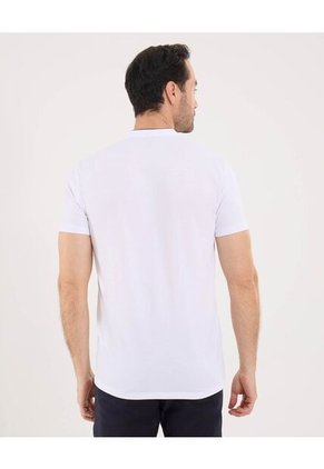 Polo Para Hombre Cuello Mao Sin Bolsillo Color Blanco Marca Ostu #60110511