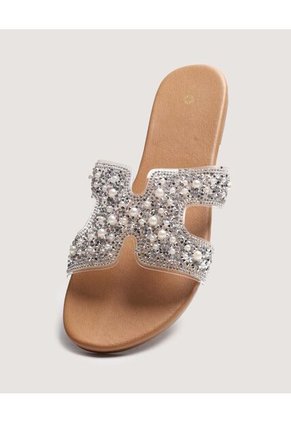 Sandalias  Para Mujer Sandalia Color Plata Marca Ostu #40690018