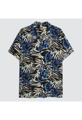 Camisa Para Hombre Manga Corta Sin Bolsillo Color Azul  Marca Ostu #60010655
