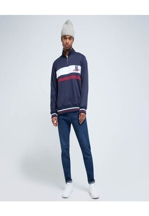 Buzo Para Hombre Cuello Alto O Cuello Tortuga Color Azul  Marca Ostu #60060409