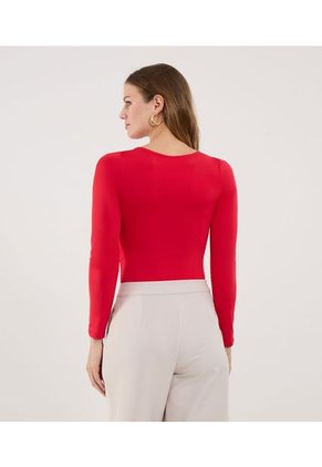 Body Para Mujer Manga Larga Color Rojo Marca Ostu #40200200