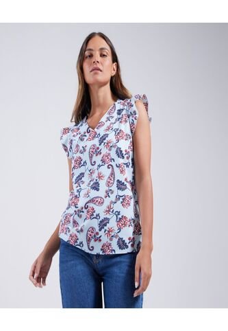 Blusa Para Mujer Manga Sisa Color Aguamarina Marca Ostu #40120842 Ostu