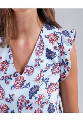 Blusa Para Mujer Manga Sisa Color Aguamarina Marca Ostu #40120842