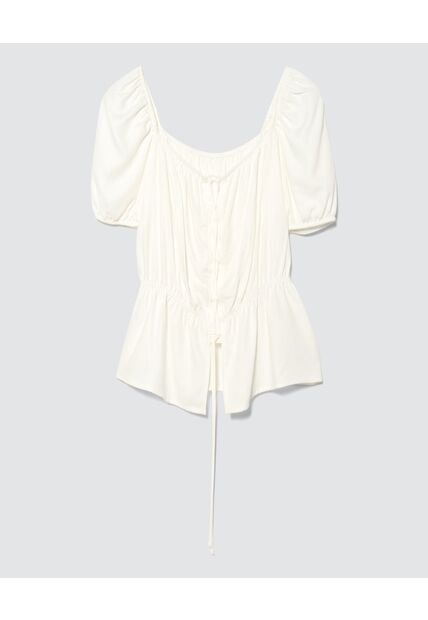 Blusa Para Mujer Manga Corta Color Blanco Marca Ostu #40120824