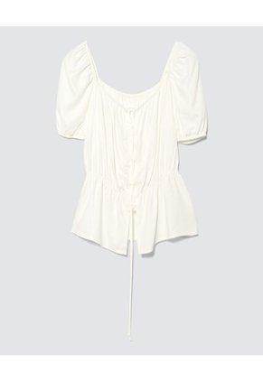 Blusa Para Mujer Manga Corta Color Blanco Marca Ostu #40120824