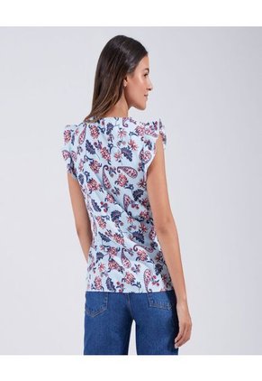 Blusa Para Mujer Manga Sisa Color Aguamarina Marca Ostu #40120842