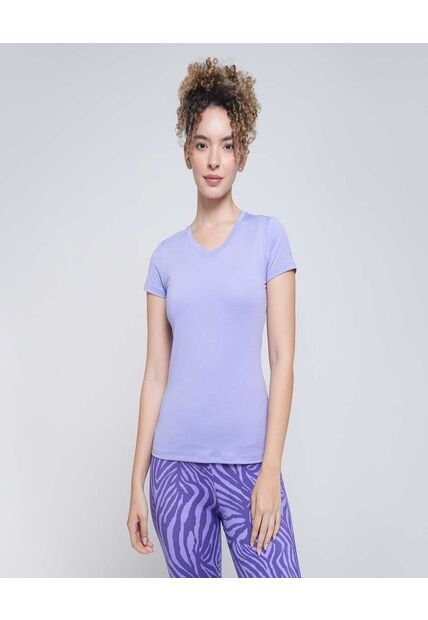 Camiseta Para Mujer Manga Corta Color Morado Marca Ostu #40092074