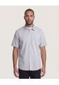 Camisa Para Hombre Manga Corta Con Bolsillo Cuello Casual M Color Azul Marca Ostu #60010853 de Ostu