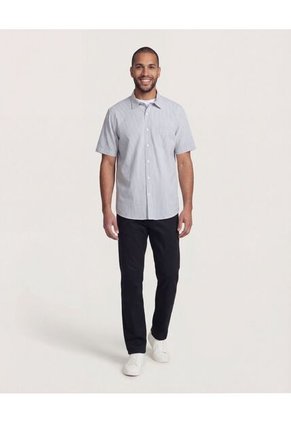 Camisa Para Hombre Manga Corta Con Bolsillo Cuello Casual M Color Azul Marca Ostu #60010853