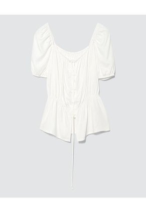 Blusa Para Mujer Manga Corta Color Blanco Marca Ostu #40120824