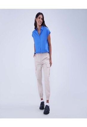 Camisa Para Mujer Manga Corta Color Azul Marca Ostu #40010238