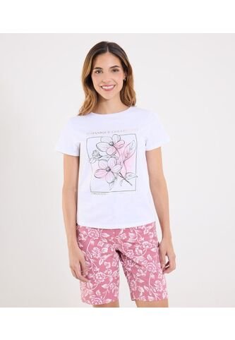 Camiseta Para Mujer Manga Corta Cuello Redondo Color Blanco Marca Ostu #40092675 Ostu