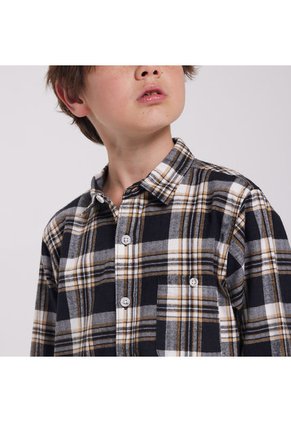 Camisa Niño Ostu M/L Negro Algodón