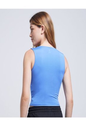 Crop Top Para Mujer Manga Sisa Color Celeste Marca Ostu #40092148