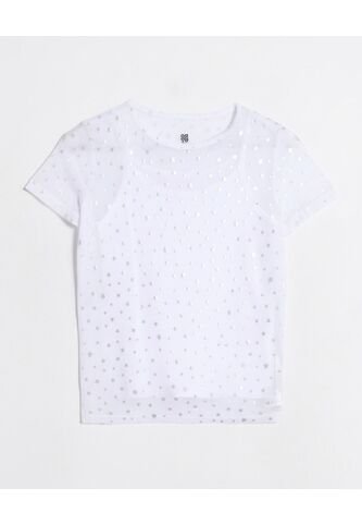 Camiseta  Infantil Niña Manga Corta Cuello Redondo Color Blanco Marca Ostu #90090359 Ostu