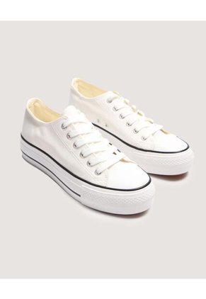 Tenis Para Mujer Canvas Color Blanco Marca Ostu #40720200