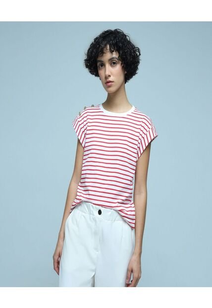 Camiseta Para Mujer Manga Corta Color Rojo Marca Ostu #40091998