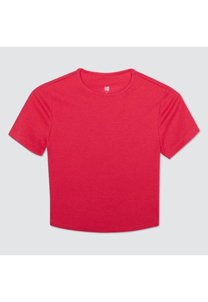 Crop Top Para Mujer Manga Corta Color Fucsia Marca Ostu #40091724