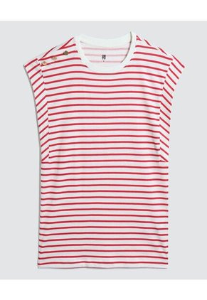 Camiseta Para Mujer Manga Corta Color Rojo Marca Ostu #40091998