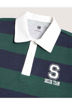 Polo Infantil Niño Manga Corta Color Verde Marca Ostu #80110109