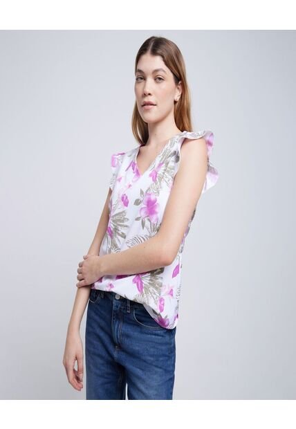 Blusa Para Mujer Manga Sisa Color Morado Marca Ostu #40120988