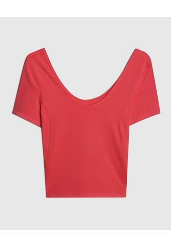Crop Top Para Mujer Manga Corta Color Naranja Marca Ostu #40091898 Ostu