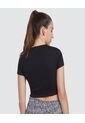 Crop Top Para Mujer Manga Corta Color Negro Marca Ostu #40091497 de Ostu