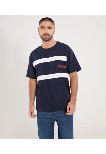 Camiseta Para Hombre Manga Corta Cuello Redondo Color Azul Marca Ostu #60091836