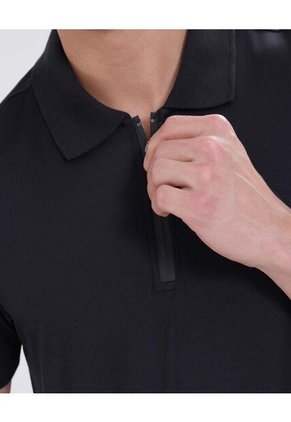 Polo Para Hombre Cuello Tejido Sin Bolsillo Color Negro Marca Ostu #60110701