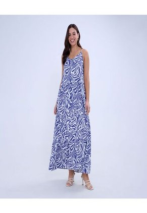 Vestido Para Mujer M/Sisa Largo Color Azul Rey Marca Ostu #40170279