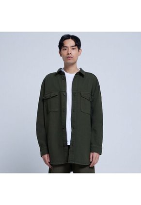 Camisa Para Hombre Sobrecamisa Manga Larga Color Verde  Marca Ostu #60010614