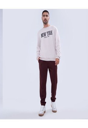 Buzo Para Hombre Cuello Redondo Color Beige Marca Ostu #60060431