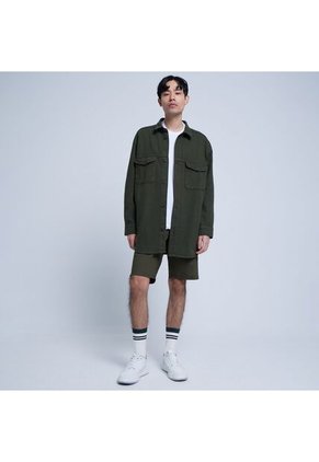 Camisa Para Hombre Sobrecamisa Manga Larga Color Verde  Marca Ostu #60010614