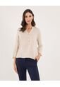 Blusa Para Mujer Manga 3/4 Color Beige Marca Ostu #40121186 de Ostu