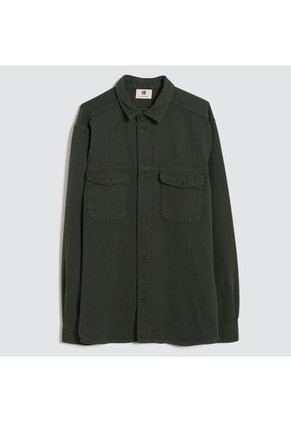 Camisa Para Hombre Sobrecamisa Manga Larga Color Verde  Marca Ostu #60010614