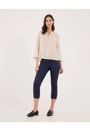 Blusa Para Mujer Manga 3/4 Color Beige Marca Ostu #40121186