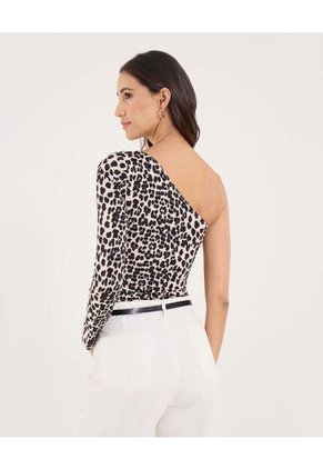 Body Para Mujer Manga Larga Color Beige Marca Ostu #40200206