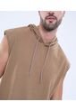 Camiseta Para Hombre Manga Sisa Cuello Redondo Color Café  Marca Ostu #60091389 de Ostu