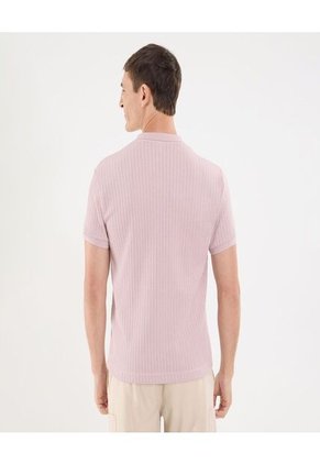 Polo Para Hombre Cuello Tejido Sin Bolsillo Color Rosa Marca Ostu #60110793